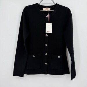 Kilte Collection Black Jane Jacket 0/XS 100% Washable Cashmere Cardigan Sweater